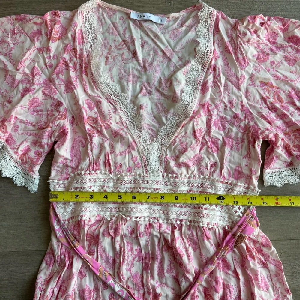 ANANY pink and white floral maxi dress - size large - Picture 3 of 5